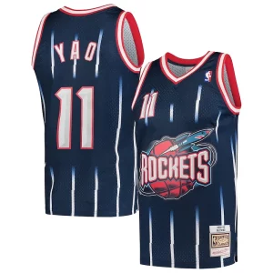 Yao Ming Fabulous Houston Rockets Hardwood Classics 2002 03 Swingman Jersey Navy