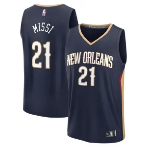 Yves Missi New Orleans Pelicans Youth 2024 NBA Draft Fast Break Elegant Player Jersey Icon Edition Navy