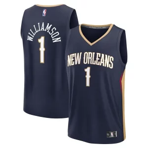 Zion Williamson New Elegant Orleans Pelicans Youth Fast Break Replica Player Jersey Icon Edition Navy