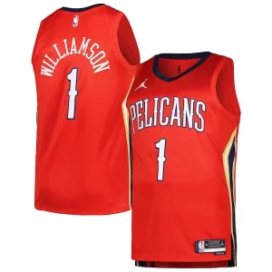 Zion Williamson Stylish New Orleans Pelicans Jordan Brand Swingman Player Jersey Statement Edition Red
